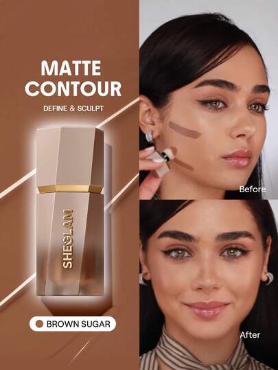 Sun Sculpt Liquid Contour-Brown Sugar Contour Liquid Non-Greasy Long Lasting Natural Bronzer Contouring Weightless Contour Brand Beauty Makeup Face Paint Cosmetic For Women Girls Perfect For Fall Winter Ideal For Y2K Fancy Fashion Suitable For Birthday Christmas Present Party Ready Best Color