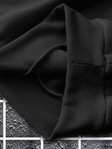 Manfinity Homme 男士印花休闲圆领长袖卫衣 - 黑色 - 查看 4