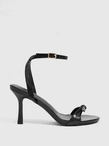 CUCCOO SZL Sandales à talons hauts à boucle pour femmes, mode et port quotidien - Noir - Voir 5