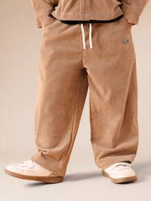 SUMWON Young Boys Corduroy Button Up Shirt And Pants Matching Co-Ord Set With Chest Pockets