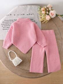 New Fashionable Versatile Cute Bow Knit Sweater & Flare Pants 2-Piece Set For Girls Pink Bow Baby Outfit Baby Girl Knitted Outfit Baby Girl Warm Sets Autumn And Winter Two Piece Suit Cozy Pixies Baby Girl Set Autumn And Winter Two Piece Suit Toddle 2 Piece Mommy And Me Clothes Set Two Piece Winter Outfits For Toddler Girl Knit Two Piece Toddler Baby Set Autumn Winter Season Fall Baby Outfit Knit Two-Piece Toddler Brown Baby Girl Outfit Baby Girls Brown Set Toddler Suit Baby Girl Knit Set Baby Girl Clothes Cardigan For Toddler Girl Toddler Girl Clothes Baby Girl Warm Sets Neutral Baby Clothes Unisex Vintage Winter Baby Clothes Baby Knitted Outfit Baby Knitted Romper