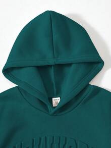 2 件套男童休闲连帽运动衫和运动裤，针织，秋冬 - 水鴨藍 - 查看 4