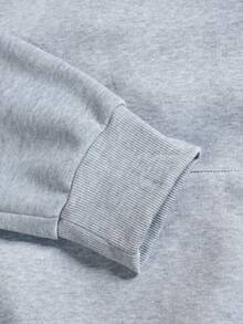 Claim Dot Men's Solid Color Drop Shoulder Long Sleeve Drawstring Hoodie And Sweatpants Casual 2-Pieces Set , For Winter, Thermal Lined