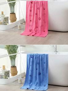 1/2pcs Pet Dog Grooming Towel 19.6*39.3 Inch Microfiber, Pet Bath Towel Dog Absorbent Towel Quick Drying Puppy Bath Products For Small, Medium And Large Dogs (Bright Colors, PAWS, Bones) - Multicolor - View 11