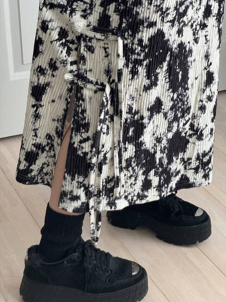 Women's Fashion Tie-Dye Print Side Slit Skirt Vacation Outfits Women