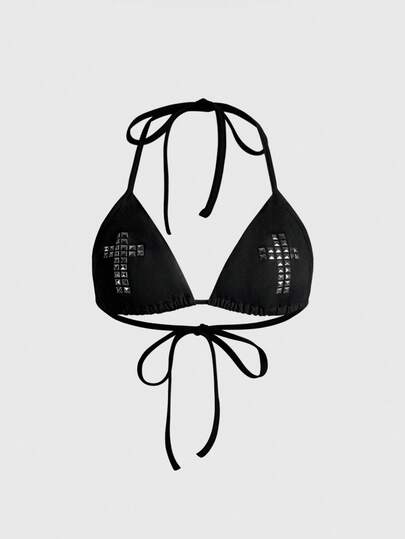 Grunge Punk Top corto con parche de cruz, remaches y estilo punk Y2K para mujeres, ideal para festivales de música