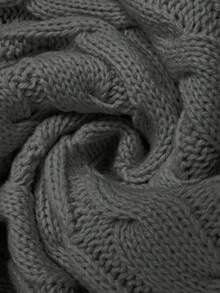 EMERY ROSE Váy dệt kim ôm dáng cổ tròn tay dài, eo rút dây, hai túi cho nữ, mùa thu/đông - Xám - Xem 8