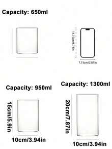1个落地式玻璃花瓶装饰透明花瓶，适用于客厅，多种尺寸可选，玻璃罐礼品，生日毕业家居装饰 - 無色 - 查看 10