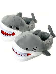 Joivida Cartoon Shark Slippers For Women Plush Furry Animal Design Warm Winter Non Slip Sole Comfortable Indoor Home Cozy Soft Lightweight Lounge Wear Gift Idea For Holidays Christmas Birthday - shark - View 17