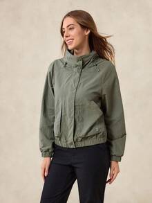 OutZeal 休闲拉链夹克，带口袋和插肩袖，百搭