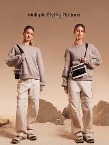 GLOWMODE 0.5升探索模式防水拉链网袋可调节肩带斜挎包健身房旅行徒步户外日常活动 - 黑與白 - 查看 2