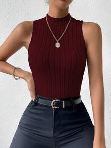 Rafferiza Women's Casual Solid Color Minimalist Ribbed Tank Top - Multicolor - View 5