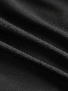 SHEIN MOD Damska koszulka w jednolitym kolorze z kopertowym dekoltem, rozszerzanymi rękawami i marszczeniami w talii oraz asymetrycznym dołem i falbanką