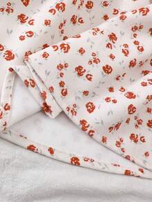 SHEIN Vintaside Kids 女婴牛仔连衣裙针织背心两件套，秋冬季 - 棕色 - 查看 5