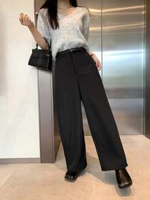 DAZY 女士加厚保暖宽松九分裤，优雅正式，秋冬款