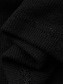 FRIFUL Femmes Contraste Couleur Poignet Cloche Manches Design Col Rond Bouton Lâche Décontracté Polyvalent T-Shirt, Automne/Hiver Manches Longues Femmes - Noir - Voir 7