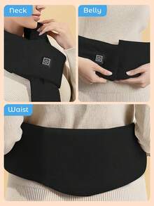 Teckwe 1pc Warm Scarf, Heated Scarf, Winter Scarf, Washable, USB Powered (Requires Separate Power Bank),Soft Warm Scarves Heating Modes For Outdoor Cycling Skiing Skating