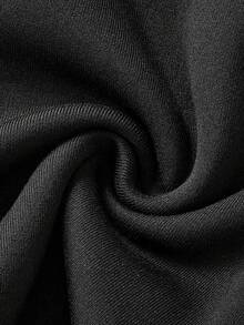 SHEIN Bộ đồ hai mảnh cho bé gái tuổi teen, quần legging giữ nhiệt bằng vải nỉ ôm sát, có trang trí miếng vá ở eo, kiểu dáng ấm áp mùa thu đông, phù hợp cho mùa thu/đông. Thích hợp cho dịp năm mới, mặc hàng ngày, lễ hội, mùa thu và mùa đông. Mang lại sự thoải mái dễ chịu, có thể mặc nhiều lớp vào mùa thu và mùa đông, rất thời trang. - màu đen - Xem 6