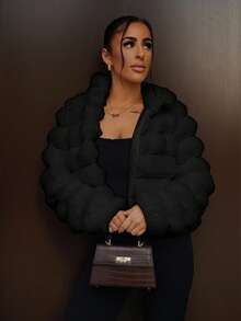 SAYEHFBABY Chất rắn Mở Mặt trước 	
Fuzzy áo - màu đen - Xem 6