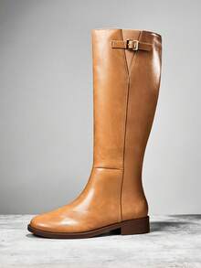 SHUZIA 女式舒适厚底及膝长靴，带可调节扣