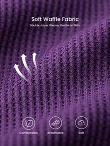 LUVLETTE Autumn And Winter Women Plus Dark Blue Waffle Knit Long Robe With Tie Night Gown Women Bath Robe Fall Pajamas