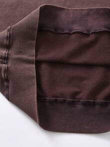 ROMWE MEN Betty Boop | ROMWE Men's Washed Letter & Figure Graphic Loose Fit Hoodie - Rusty Rose - View 6