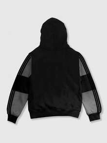 ROMWE MEN Goth Punk Style Casual Street Cross Hooded Sweatshirt For Men, Autumn/Winter - Black - View 2