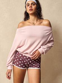VARSIVA Camiseta deportiva de mujer de manga larga, suelta y de unicolor - Rosa - Ver 6