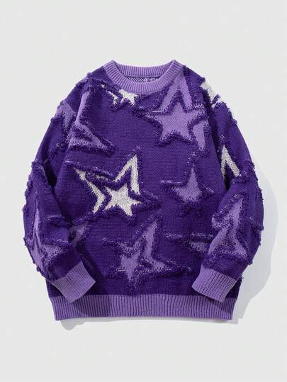 Street Life بلوزة رجالية بياقة طاقم وأكمام طويلة، بنمط نجمة خماسية الأضلاع متباينة الألوان، قطعة ملائمة للاستخدام اليومي