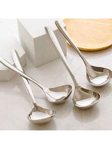 1 件装韩式不锈钢长柄汤勺、拉面勺、饭勺、粥勺，带加深加大碗、厨房、圣诞礼物