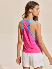 Exploreva Women's Fashionable Ombre Racerback Tank Top, Summer - Multicolor - View 3