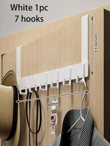 门后衣帽架挂钩，6/7/8钩壁挂式衣帽毛巾架，适用于门后厨房浴室，可悬挂外套、包包、背包、帽子等，门后挂钩毛巾架，适用于浴室、卧室、厨房，可作壁挂相框使用，自粘式壁钩，挂钩，壁钩，浴室，毛巾架，挂钩，壁钩，挂钩，壁钩，门后衣帽架 - 彩色 - 查看 18