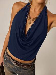 SHEIN Forever 21 女士舞会/正式场合/海滩/度假/可爱/西式服装/商务休闲/优雅/生日/外出/夜店/办公室着装/音乐节/锐舞派对/工作服/高贵/乡村音乐会/早午餐/邮轮/老钱/机场/端庄/教堂/仙女风/下午茶/千禧年/街头风/2000年代/迪斯科/春假/毕业典礼/婚礼宾客/鸡尾酒会/复古/紧身/度假/修身/7月4日女士/海滩度假装/校服/夜生活/上衣 - 藏蓝色 - 查看 7