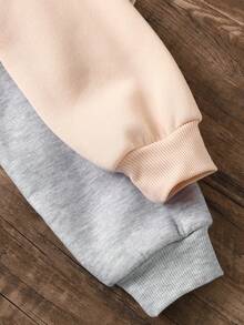 SHEIN Set de 2 sudaderas con capucha y cremallera de ajuste holgado informal para niñas preadolescentes - Rosa Pálido - Ver 4