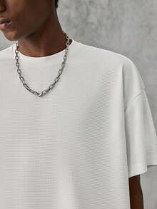 Manfinity NXTstreet 2pcs/Set Men's Knitted Casual Daily Loose Fit Short Sleeve T-Shirts - Multicolor - View 2