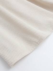 GlowEve CURVE 女士灯芯绒腰部修身喇叭休闲日常百搭杏色连衣裙