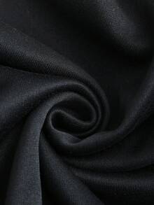 ROMWE MEN Street Life 男士印花保暖连帽卫衣，带毛领，秋冬季 - 黑色 - 查看 7