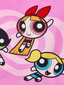 THE POWERPUFF GIRLS X SHEIN 1 Cute Cartoon Print Pet Hooded Sweatshirt, Cat Clothes, Dog Clothes, Size XXS-XXXXL, Extra Small, Extra Large, Bubbles, Buttercup, Blossom, Heart, Friendship,Gift Ideas - 粉色 - 查看 3