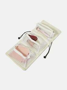 We Bare Bears X SHEIN 1 pièce Sac cosmétique pliable de grande capacité à la mode avec imprimé d'ours bleu clair - Bleu clair - Voir 6
