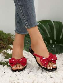 Women Flat Sandals - Red - View 2