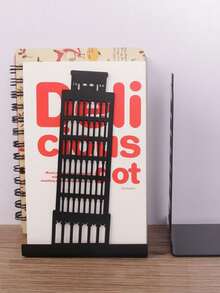 Creative Metal Bookend - Iron Art Hollow-Out Design Book Organizer, Unique Bookshelf Stopper - Black - View 20