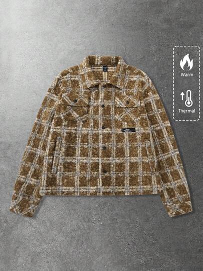 Street Life Men Wool Blend Retro Plaid Overcoat, Street Style , Fall Winter