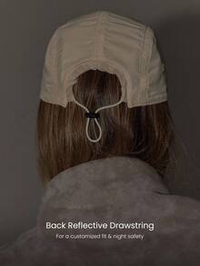 GLOWMODE X Discovery Keep It Cool Sweat-Wicking Quick-Dry Waterproof Unstructured Brim Unstructured Crown Reflective Drawstring Adjustable Double-Sided Cap Hat Hiking Outdoor Running Workout Active - Caqui - Visão 2