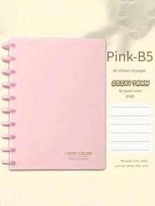 SHEIN 1pc Multipurpose 80 Pages 1 Mushroom Hole Loose-Leaf Notebook Two Different Sizes B5/A5 - Perfect For Sketching, Notes And Planning | Ideal Office And School Stationery Essentials Ruled Paper Notebook For Students And Professionals Back To School - Multicolor - View 16