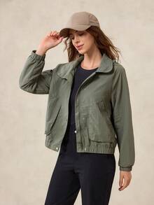 OutZeal 休闲拉链夹克，带口袋和插肩袖，百搭