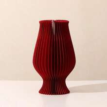 Haus Hana 1pc Small/Medium White, Blue, Red Creative Folding Cardboard Flower Vase Decoration For Living Room, Light Luxury And High-End Cardboard Flower Vase Decoration - Multicolor - View 9