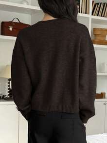 DAZY 女士纯色极简针织开衫 Y2k