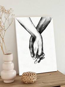3Pcs/Set Hand In Hand Sweet Love Minimalist Home Decoration Wall Art Poster Canvas Print For Living Room Bedroom 3 Sizes Gifts Birthday Graduation - Multicolor - View 14