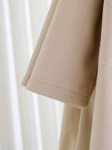 SHEIN Elladie kids 女婴优雅简约蝴蝶结外套和帽子套装，秋冬款