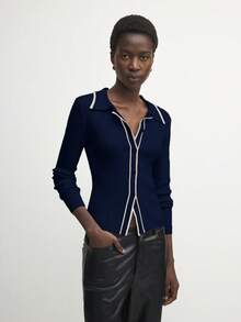 BizChic 2025秋冬新款条纹长袖休闲开衫，时尚优雅，适合都市通勤、日常百搭、浪漫90年代风格，也适合圣诞节、新年、感恩节、派对、海滩、毕业典礼、时尚、假日等场合，也适合婚礼宾客、主人、约会、聚会、音乐会、早午餐、机场等多种场合。 - 藏蓝色 - 查看 6